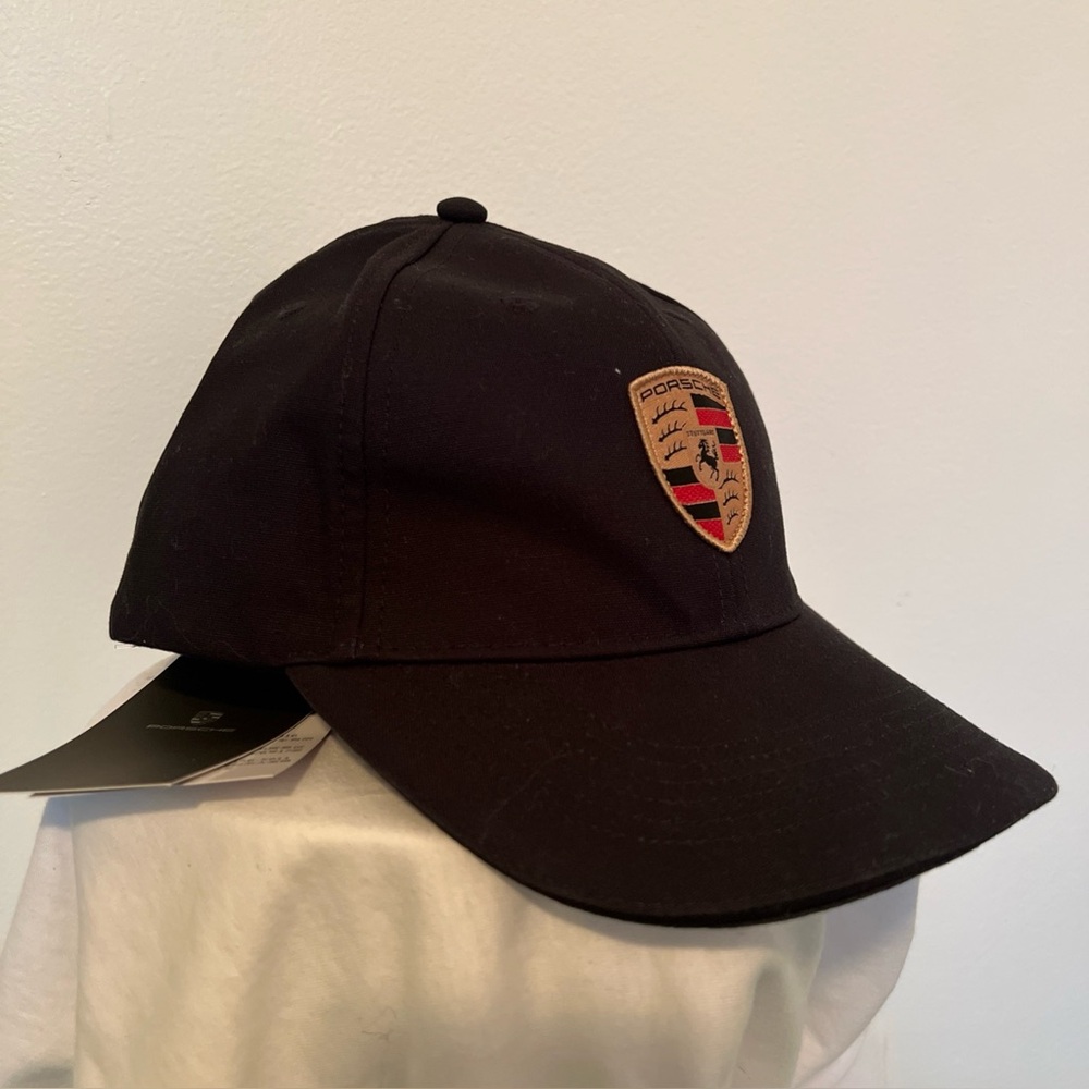 Nwt Original Porsche Crest Baseball Hat Cap Adjustable Black